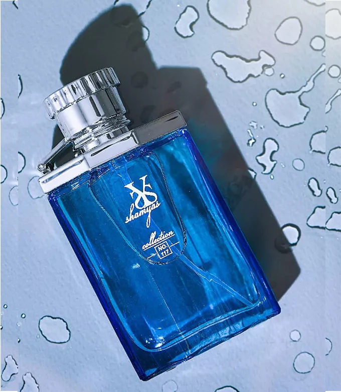 عطر مینیاتوری ادوپرفیوم رایحه دانهیل آبی-دیزایر بلو طبع ملایم و خنک معطر سبز، آروماتیک گیاهی برند شمیاس 30 میل